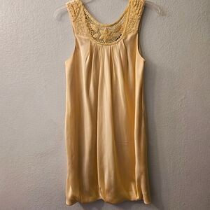 BCBGMaxAzria Yellow Silk Sleeveless Mini Dress